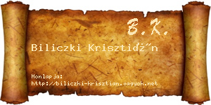 Biliczki Krisztián névjegykártya